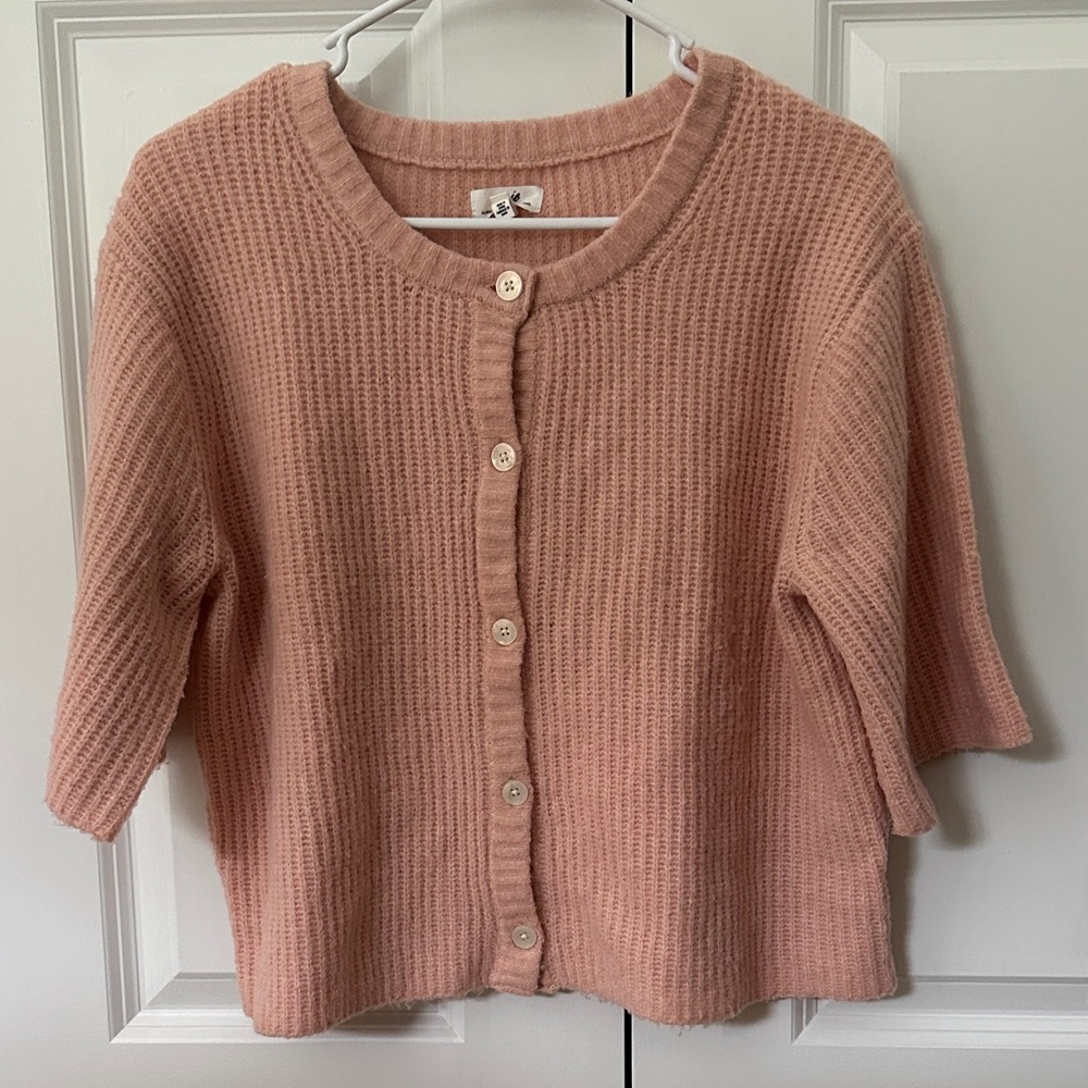 Aerie Soft Pink Knit Cardigan